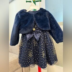 Rare Edition Girls formal dress with Faux Fur Cardigan